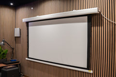 HiViLux® Akustik Tension-Motorleinwand – HiViWhite Cinema SD Gewebe – Schwarz/Weiß