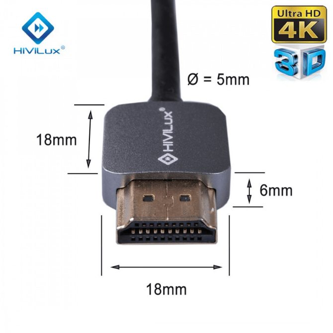 HiViLux Ultra Slim flexible Highspeed HDMI OFC-Kabel Metal V2,0b