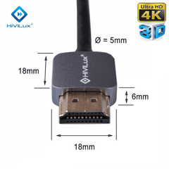 HiViLux Ultra Slim flexible Highspeed HDMI OFC-Kabel Metal V2,0b