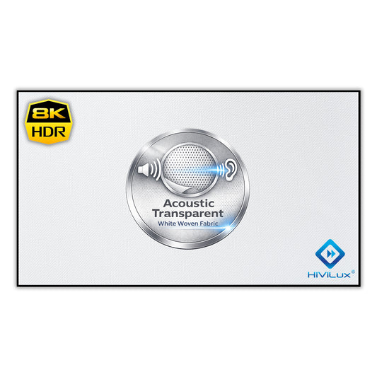 HiViLux® Akustik Zero-Rahmenleinwand – HiViWhite Cinema SD Gewebe