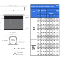 HiViLux® grau Deckeneinbau Tension-Motorleinwand mit HiViGrey Cinema 0,8