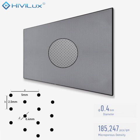 HiViLux® ALR Akustik Tension-Motorleinwand – HiViGrey Cinema 5DMP micro perforated– Schwarz/Weiß