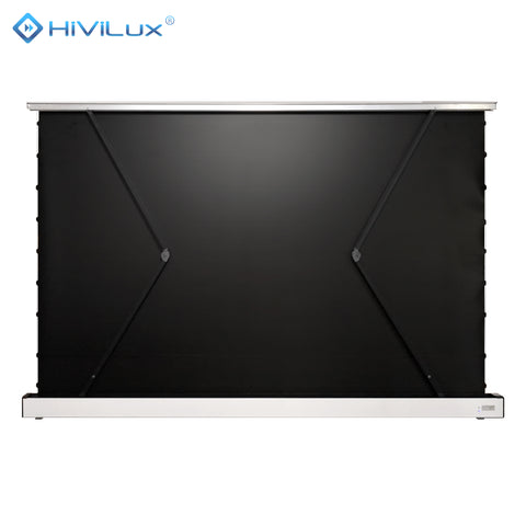 HiViLux® RGB-Triplelaser Boden-Motorleinwand – HiViGrey Cinema 3L – Schwarz/Weiß