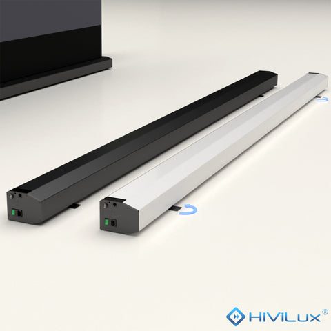 HiViLux® RGB-Triplelaser Boden-Motorleinwand – HiViGrey Cinema 3L – Schwarz/Weiß