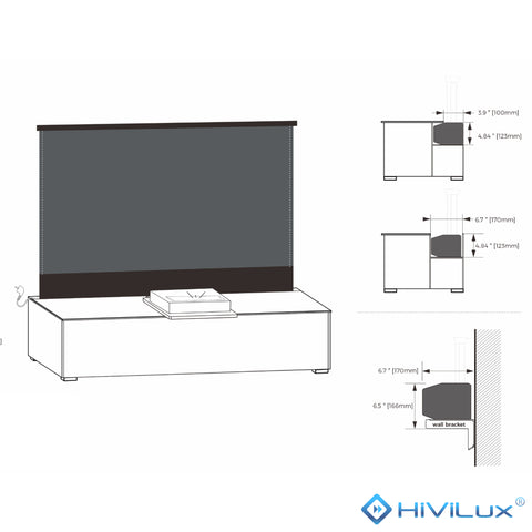 HiViLux® RGB-Triplelaser Boden-Motorleinwand – HiViGrey Cinema 3L – Schwarz/Weiß