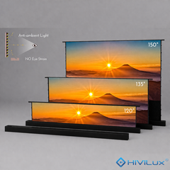 HiViLux® UST/CLR hoogcontrast vrijstaand vloerprojectiescherm – HiViPrism Cinema HDR – zwart/wit