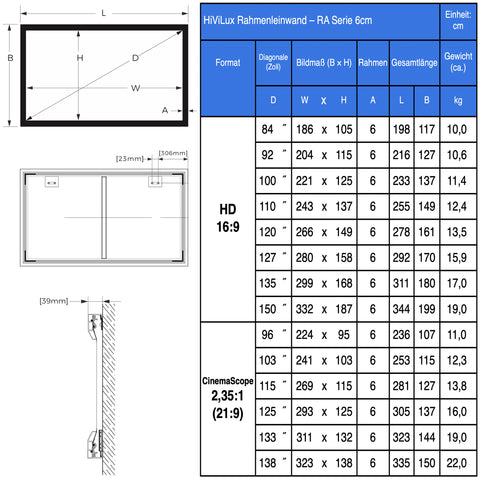 HiViLux® White Velvet Fixed Frame Screen – HiViWhite Cinema 1.0