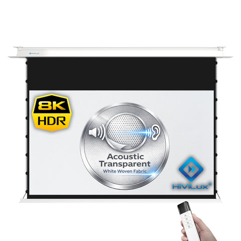 HiViLux® Acoustic Recessed Tension Motor Screen with HiViWhite Cinema SD Fabric