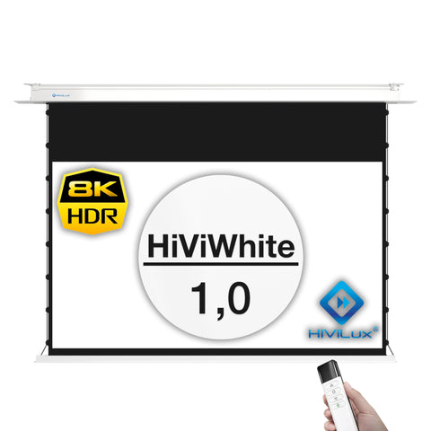 HiViLux® Deckeneinbau Tension-Motorleinwand mit HiViWhite Cinema 1,0 Weißtuch