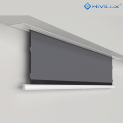 HiViLux® grau Deckeneinbau Tension-Motorleinwand mit HiViGrey Cinema 0,8