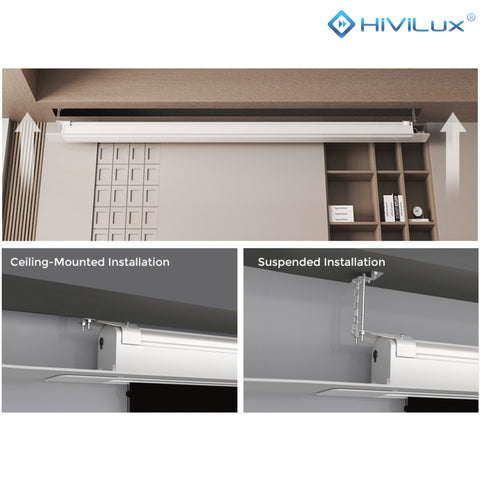 HiViLux® Deckeneinbau Tension-Motorleinwand mit HiViWhite Cinema 1,0 Weißtuch