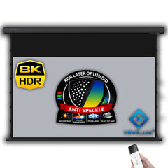 HiViLux® RGB-Triplelaser Tension-Motorleinwand – HiViGrey Cinema 3L – Schwarz/Weiß