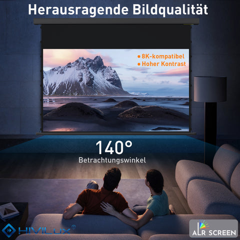 HiViLux® ALR Kontrast Tension-Motorleinwand – HiViGrey Cinema 5D/HDR – Schwarz/Weiß