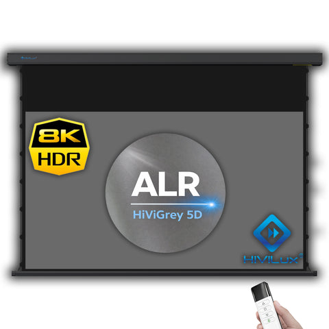 HiViLux® ALR Kontrast Tension-Motorleinwand – HiViGrey Cinema 5D/HDR – Schwarz/Weiß