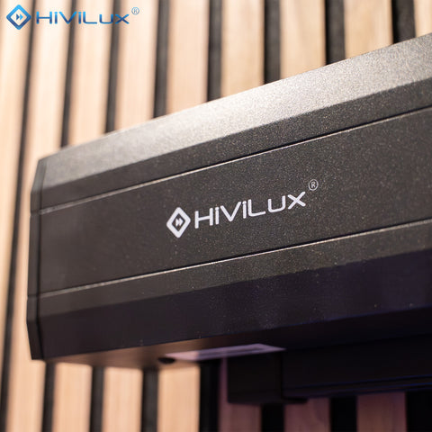 HiViLux® ALR Akustik Tension-Motorleinwand – HiViGrey Cinema 5DMP micro perforated– Schwarz/Weiß