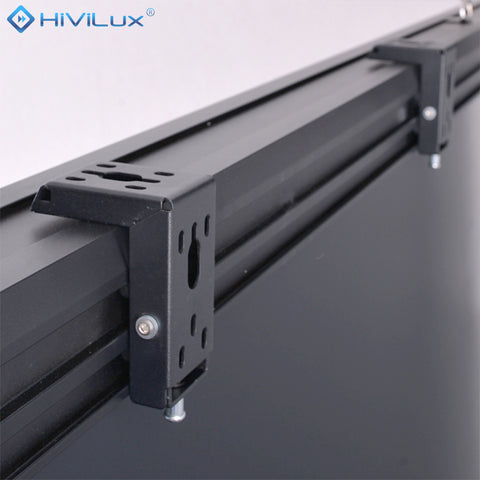 HiViLux® ALR Akustik Tension-Motorleinwand – HiViGrey Cinema 5DMP micro perforated– Schwarz/Weiß