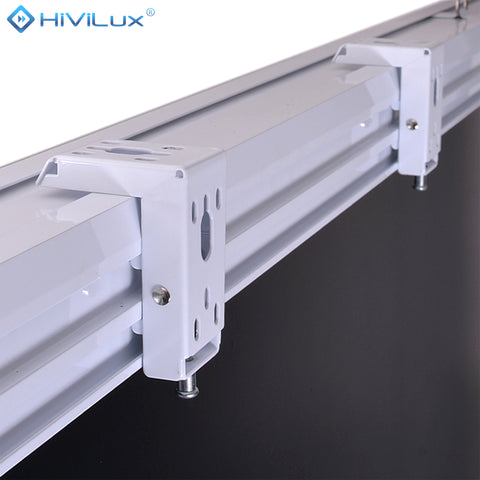 HiViLux® ALR Akustik Tension-Motorleinwand – HiViGrey Cinema 5DMP micro perforated– Schwarz/Weiß