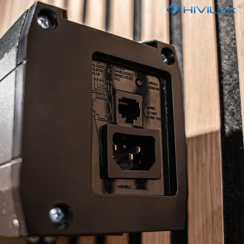 HiViLux® ALR Akustik Tension-Motorleinwand – HiViGrey Cinema 5DMP micro perforated– Schwarz/Weiß