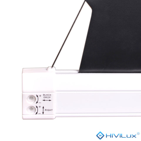 HiViLux® ALR Akustik Tension-Motorleinwand – HiViGrey Cinema 5DMP micro perforated– Schwarz/Weiß