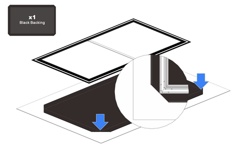 HiViLux schwarze Gaze Black Backing für akustisch transparente Rahmenleinwand – Montage