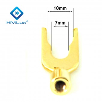 HiViLux U-Schuhe vergolden für Lautsprecherkabel