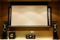 16:9 tab-tensioned motorised screen in ceiling HiViWhite Cinema 1,0